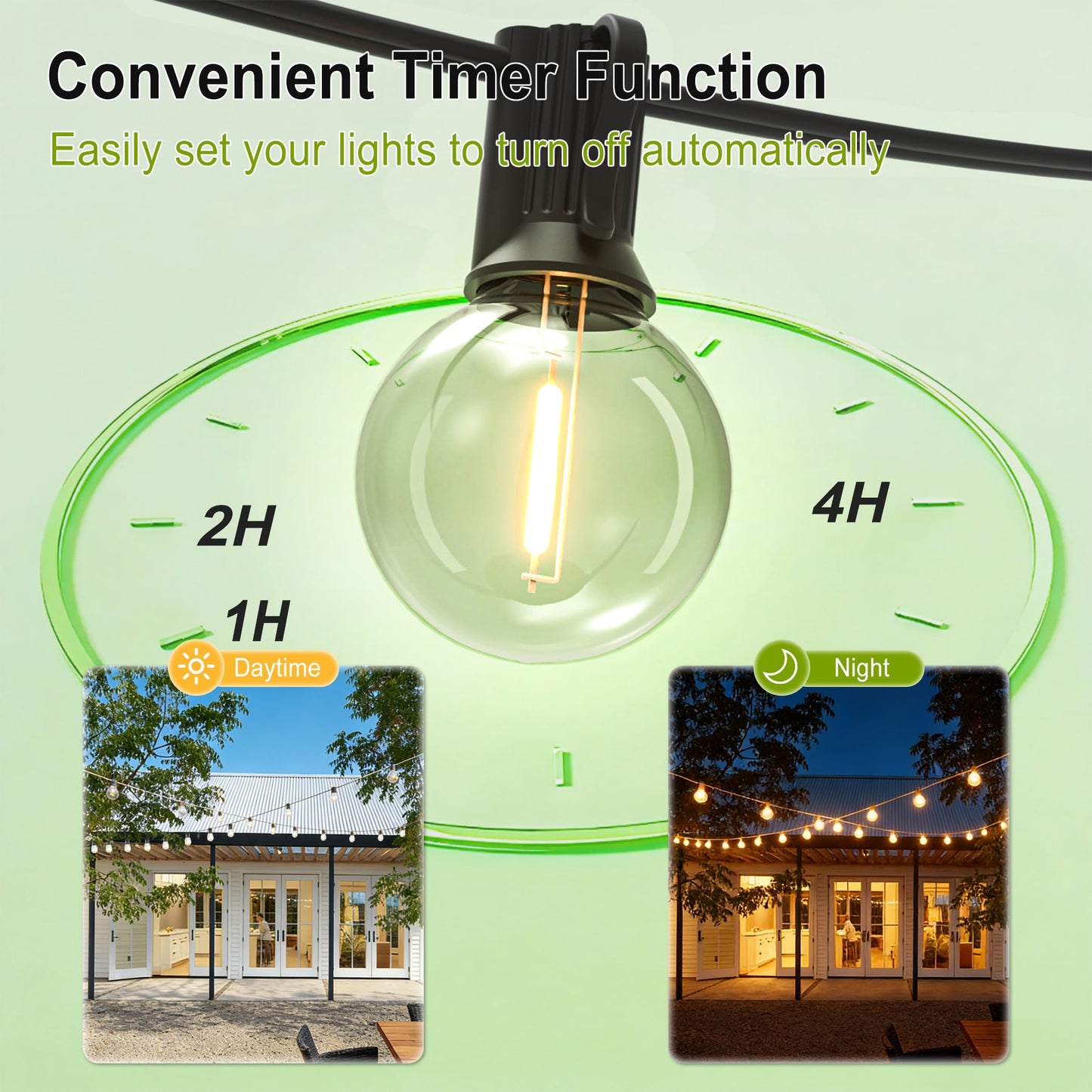 Outdoor-String-Lights-Patio-LED-Light-Outside 75FT Waterproof Dimmable Remote Outdoor Lighting 75 Globe Plastic G40 Bulbs Hanging Lights Connectable for Backyard Porch Party 1FT Bulbs spacing