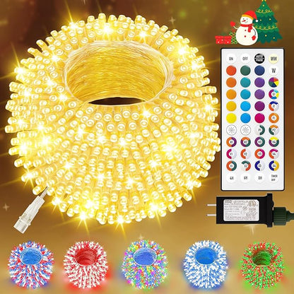 LitHome Color Changing Christmas String Lights, 35 Colors 66Ft 200 LED Christmas Lights Outdoor with Remote, Connectable Plug in RGB String Light for Xmas Tree Indoor Outside Party Holiday Decoration