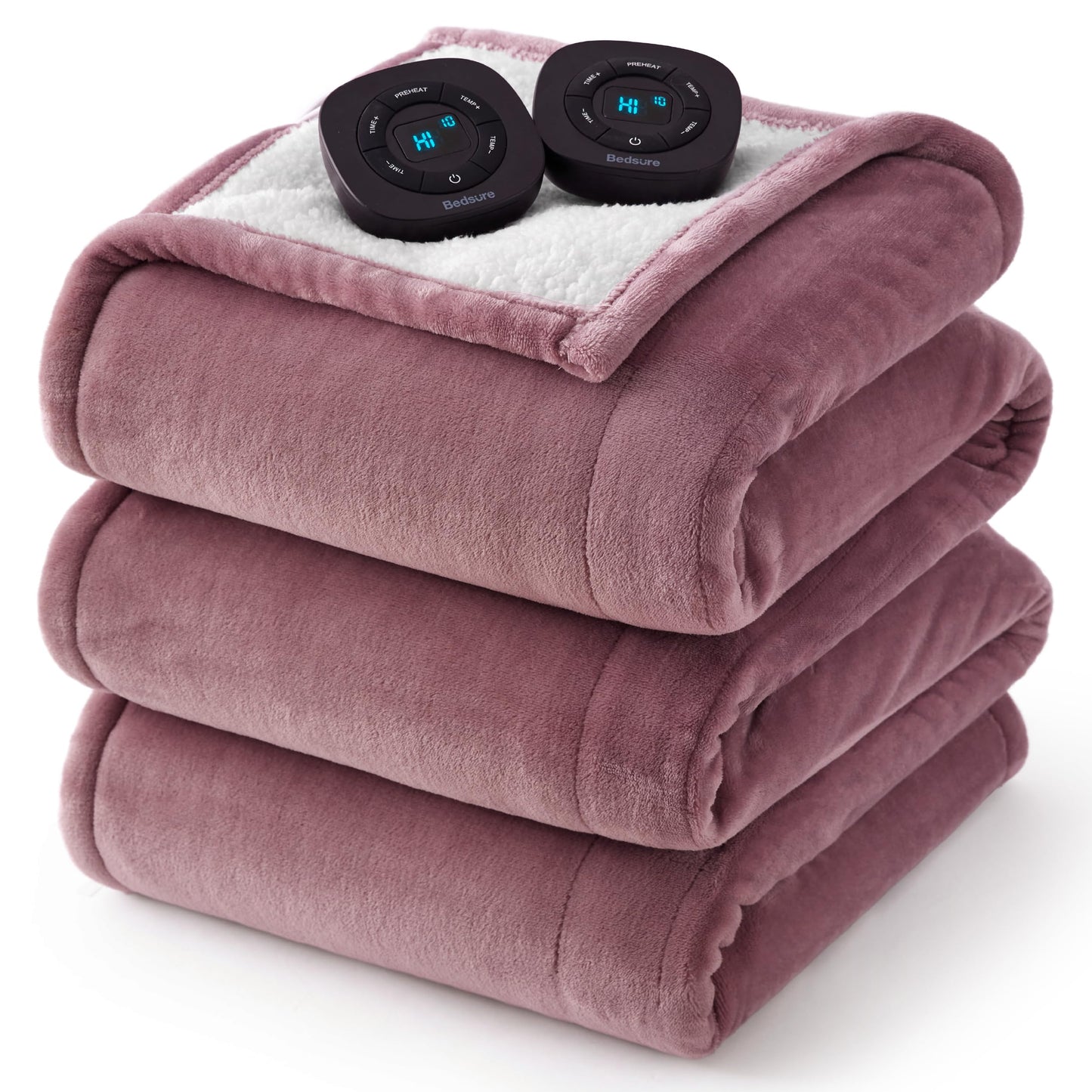 Bedsure Electric Blanket King Size - Dual Control Heated Blanket King Size, Fast Heating with 10 Time Settings & 10 Heat Settings, Warm Gift for Grandma (100x90 inches, Grey)