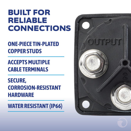 Blue Sea Systems 4‑Position Mini Selector Battery Switch, Black, 6007200 m‑Series