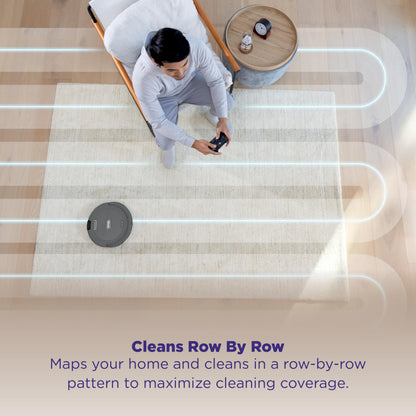 Shark Navigator Robot Vacuum with Bagless 30-Day Capacity Self-Empty Base, Powerful Suction, SmartPath Navigation, Self-Cleaning Brushroll, for Carpets & Hard Floors, White, AV2110S