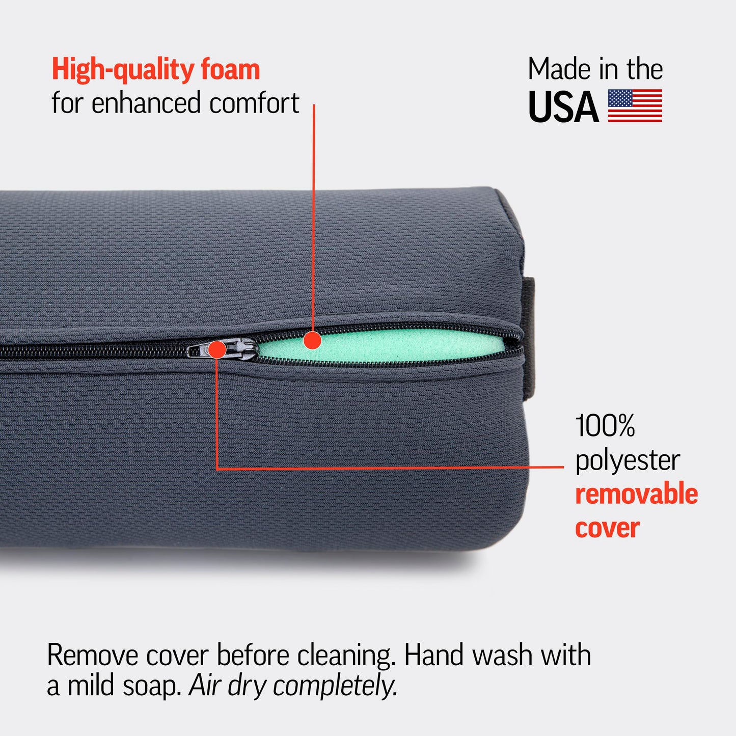 OPTP The Original McKenzie Lumbar Roll – USA-Made Low Back Lumbar Support for Office Chair & Car Seat Back Support Cushion. The Preferred Lumbar Pillow by Physical Therapists - Standard Density