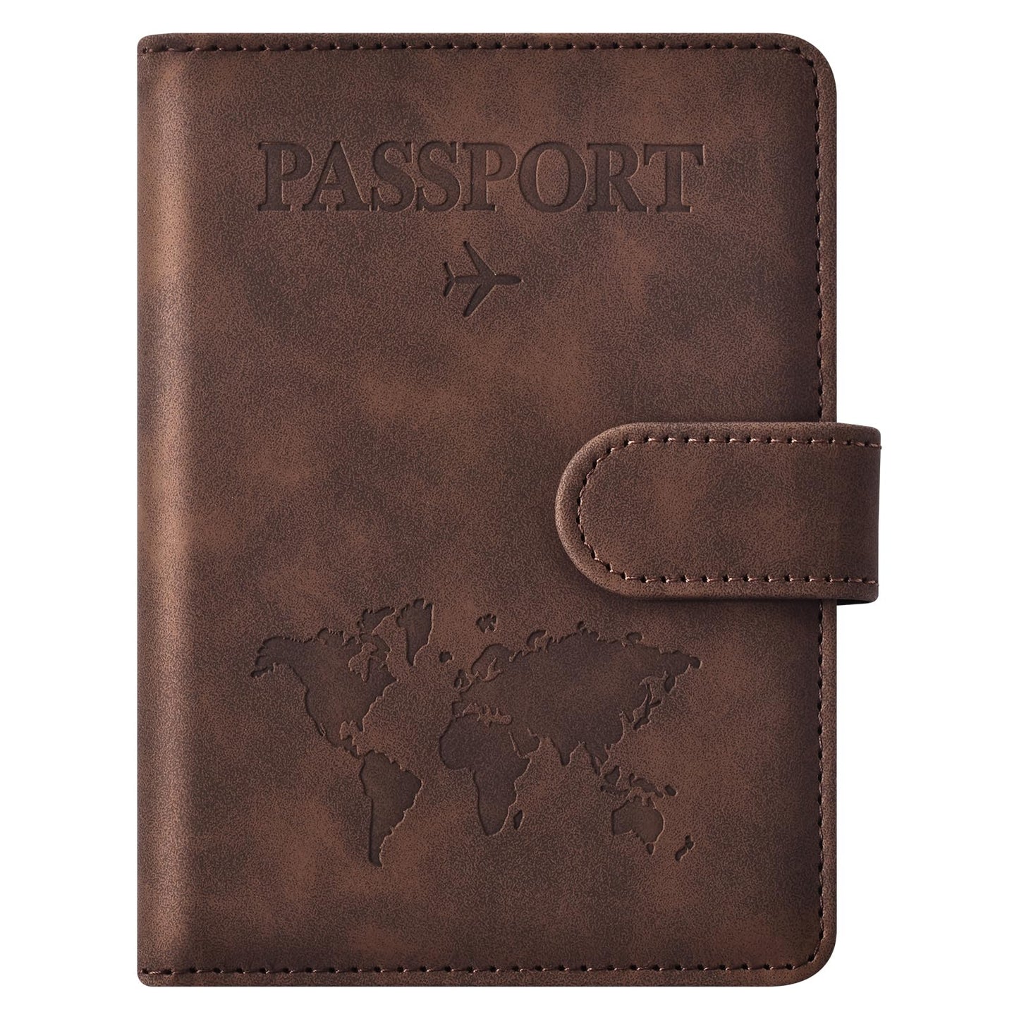 Eoehro Passport Holder for Travel Essentials, Passport Wallet Cover Case for Travel Must Haves Accessories,Passport Book Holders for Women and Men(coffee)