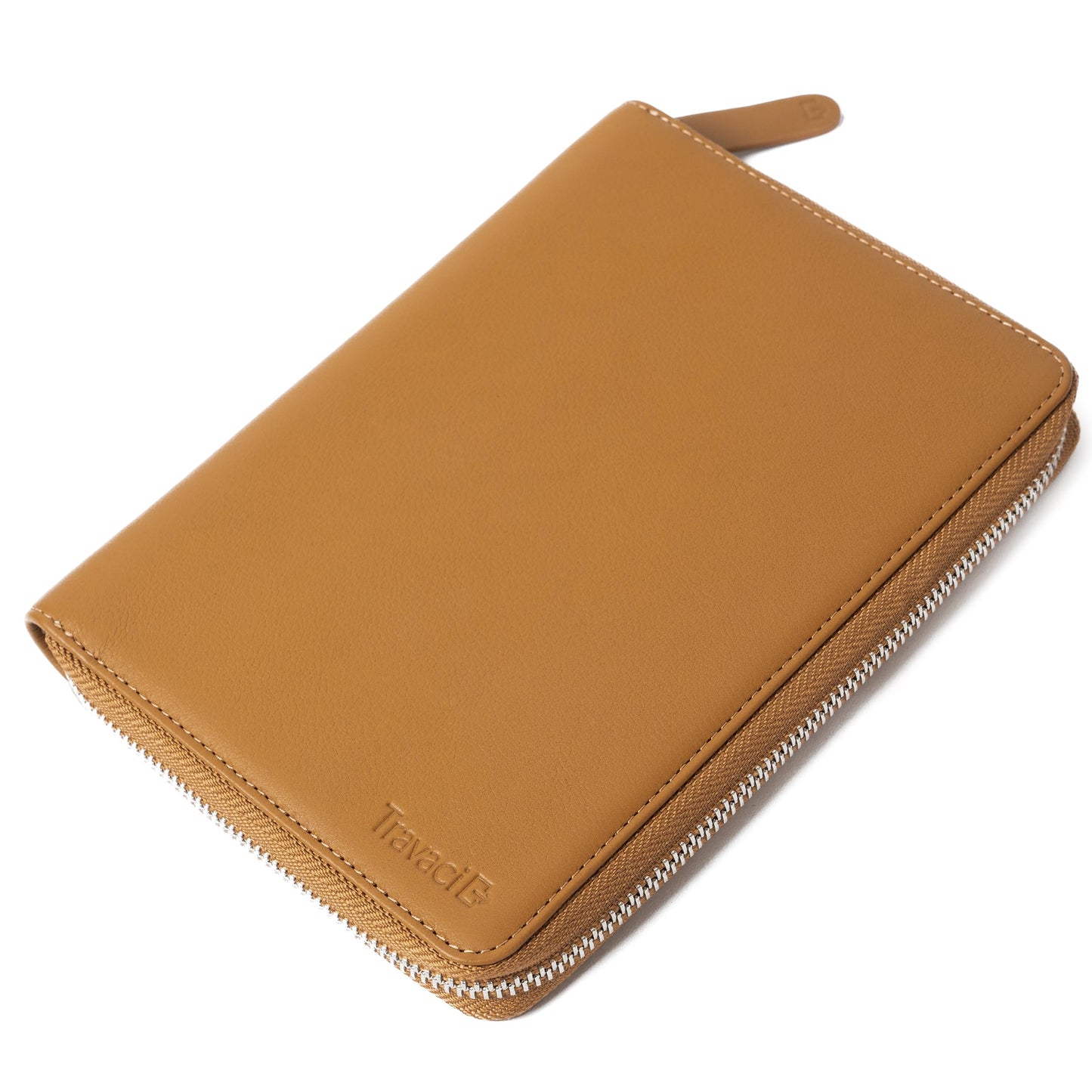 Full Grain Leather Family Passport Holder for 4 Passports - RFID Passport Holder and Travel Document Organizer - Large Leather Travel Wallet for Families - Camel