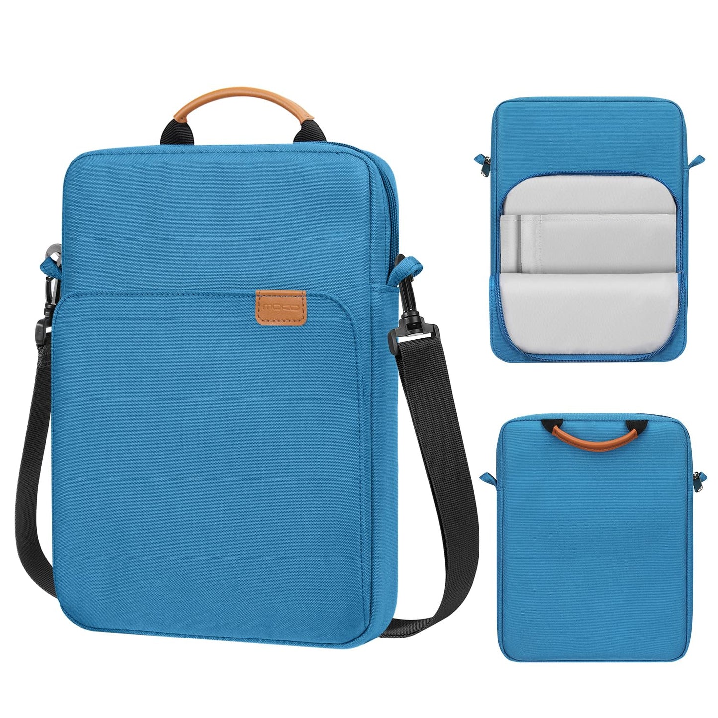 MoKo 15 Inch Laptop Sleeve Bag Fits MacBook Air 15" M2 2023, MacBook Pro 14" M2 2023, Galaxy Tab S9 Utra 14.6" 2023, Handle Carrying Case with Shoulder Strap, Indigo