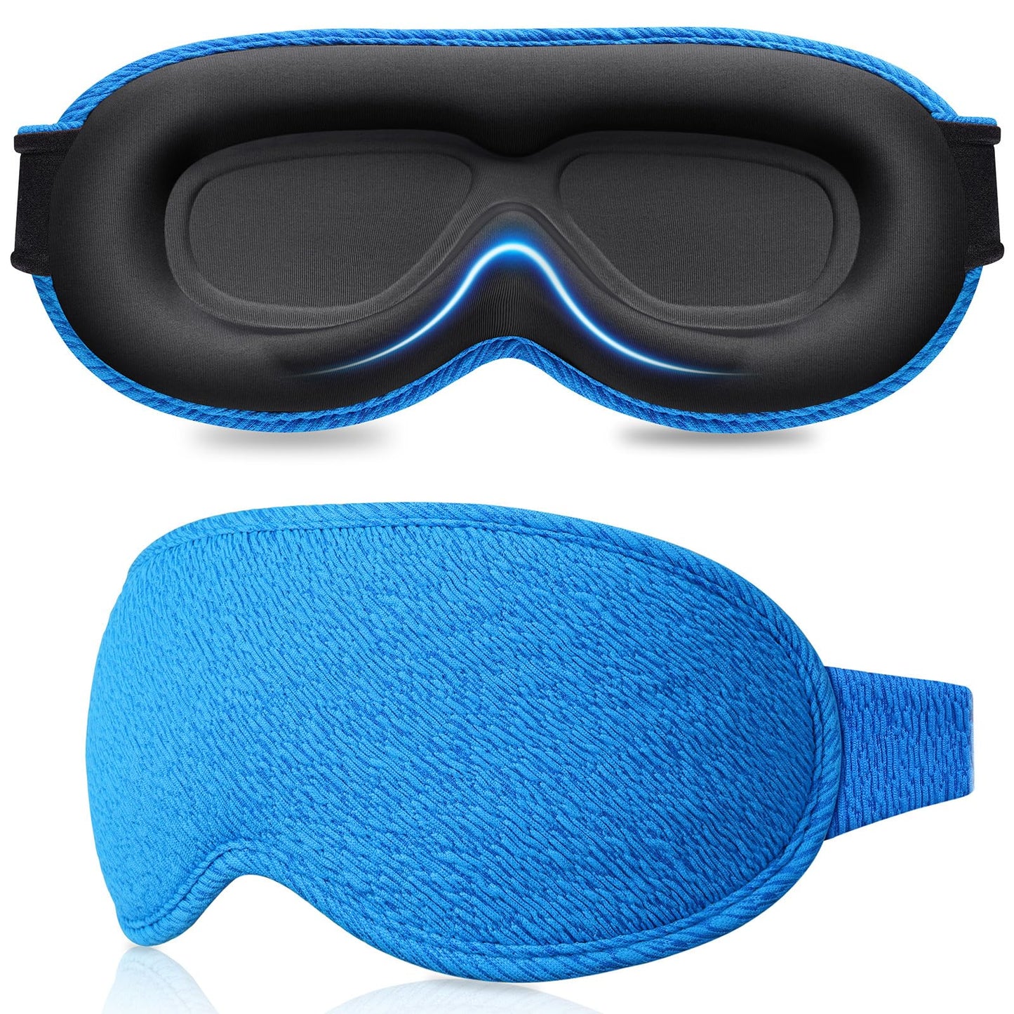 Gritin 100% Blackout Sleep Eye Mask for Women Men, Zero Pressure Sleeping Mask - Ergonomic Design 3D Cutout Eye Movement and Eyelash Friendly Night Blindfold, Ultra Soft Comfortable for Sleeping