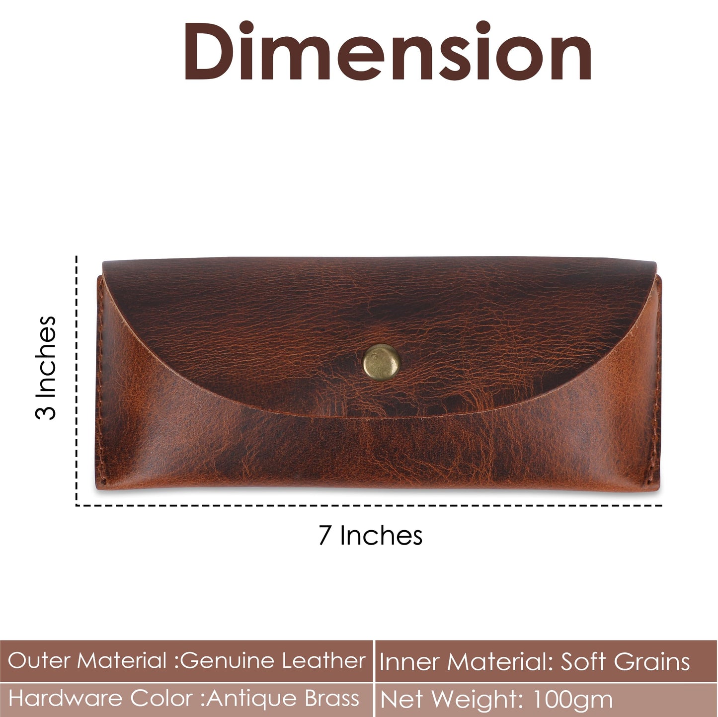TheAntiq Leather Sunglasses Case Vintage Eyeglass Holder Handcrafted Soft Reading Glasses Pouch with Belt Loop Flexible and Slim Case for Men & Women