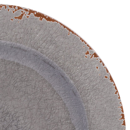 Gibson Home Mauna Melamine Plastic Dinnerware Set, Service for 4 (12pcs), Grey Rustic