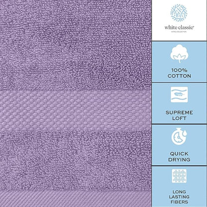 White Classic Luxury Lavender Hand Towels