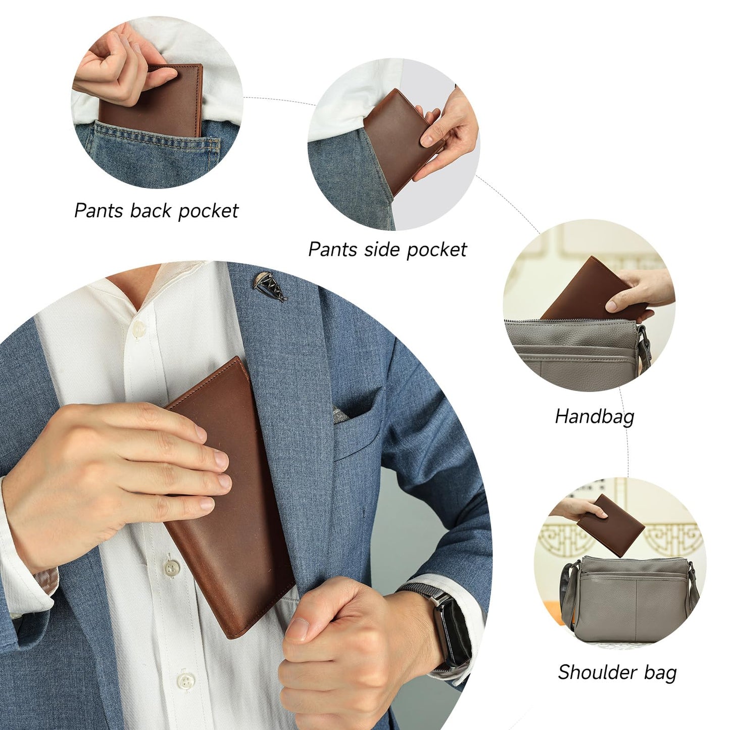 Genuine Leather Passport Holder Handmade Passport cover Lightweight Travel Bifold Passport coffee