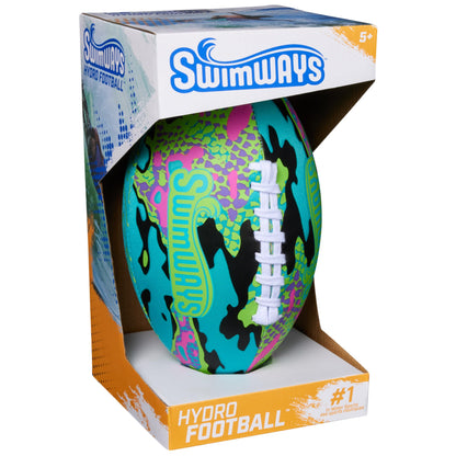 SwimWays Hydro Waterproof Football, Outdoor Games for Adults and Kids, Swimming Pool Accessories and Pool Party Games,9.25 Inches, Blue