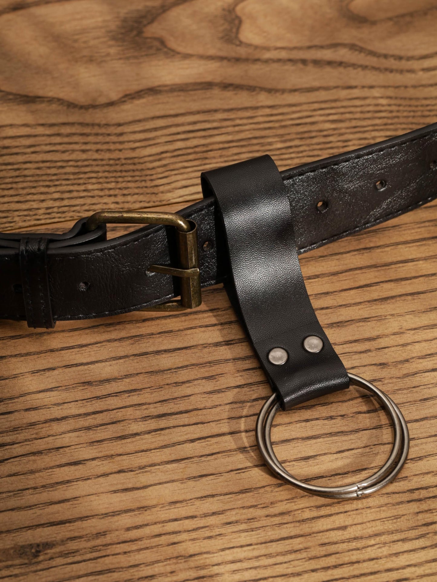 HAQUIL Medieval, Viking Black Faux Leather Belt, Knight, Warrior, Renaissance Belt for LARP Cosplay and Costumes