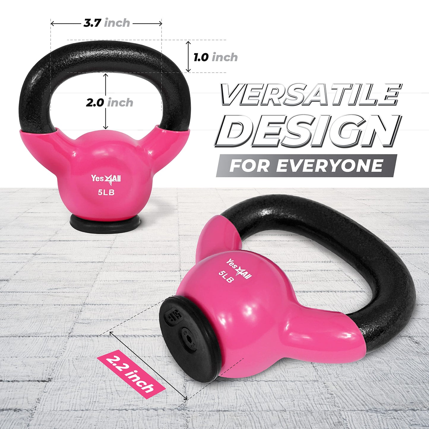 Yes4All Kettlebells Rubber Base, Kettlebell Set for Women, Strength Training Kettlebells Weights (10-65 lbs)