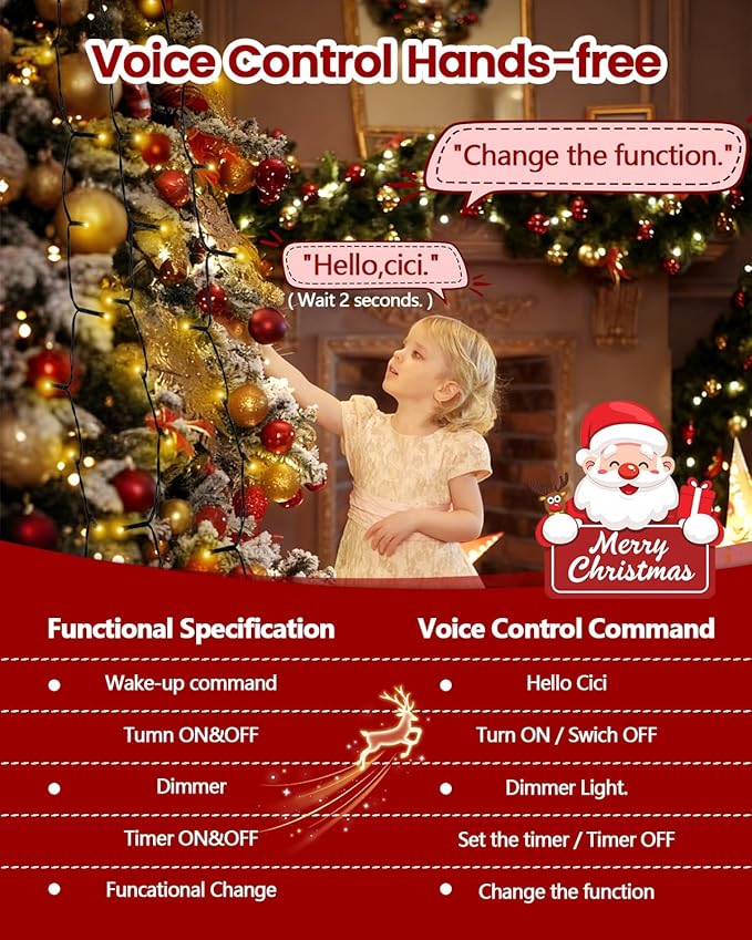 448LED Cascading Twinkle Christmas Tree Lights Indoor with Smart Voice Control & Remote | 7FT x 16 Lines Waterfall Tree Topper Lights, 12 Modes & Timer for 7FT Xmas Tree Christmas Decor (Warm White)