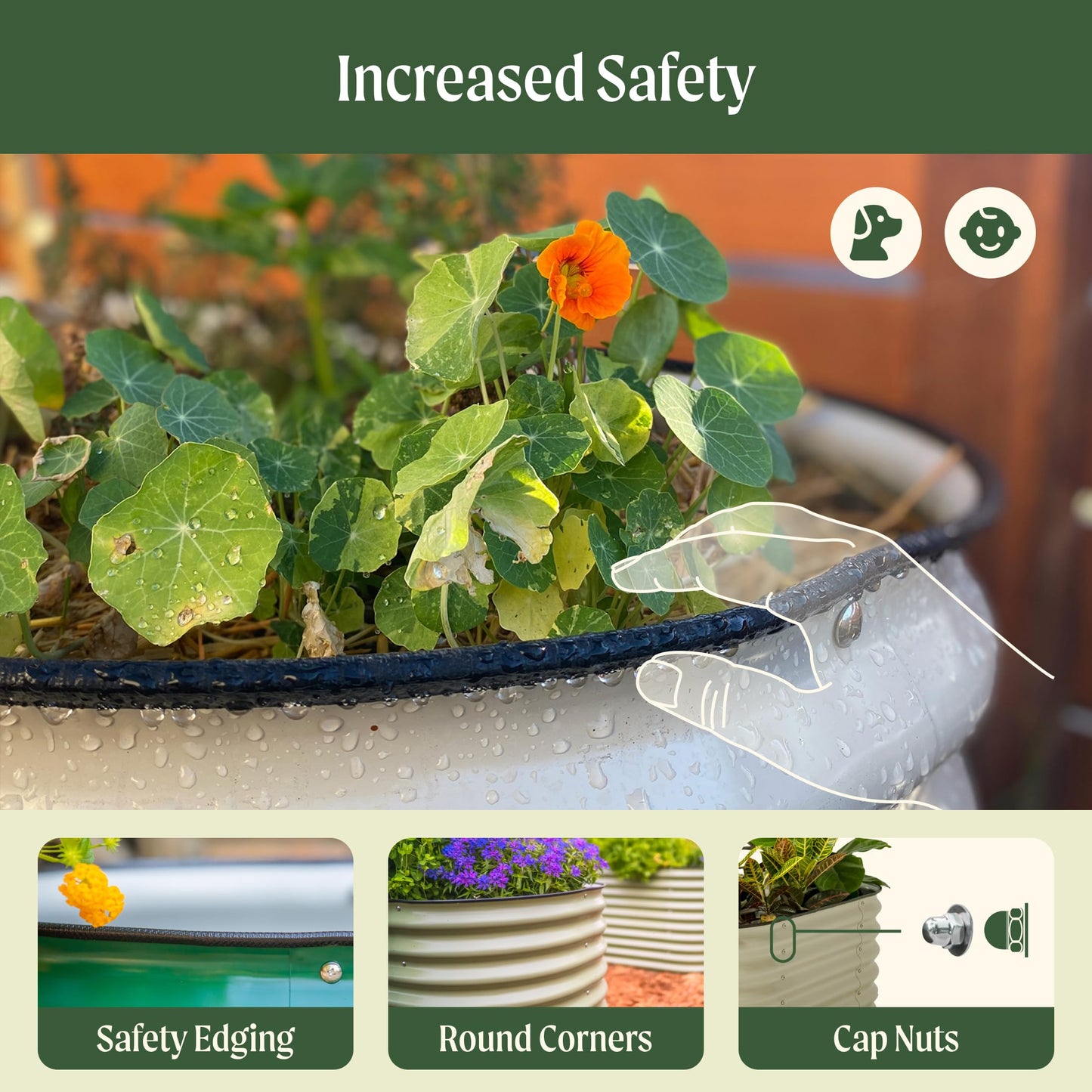 Vego garden Raised Garden Bed Kits, 17" Tall 9 in 1 8ft x 2ft Metal Raised Planter Bed Outdoor for Vegetables Flowers Ground Planter Box, Terra Cotta