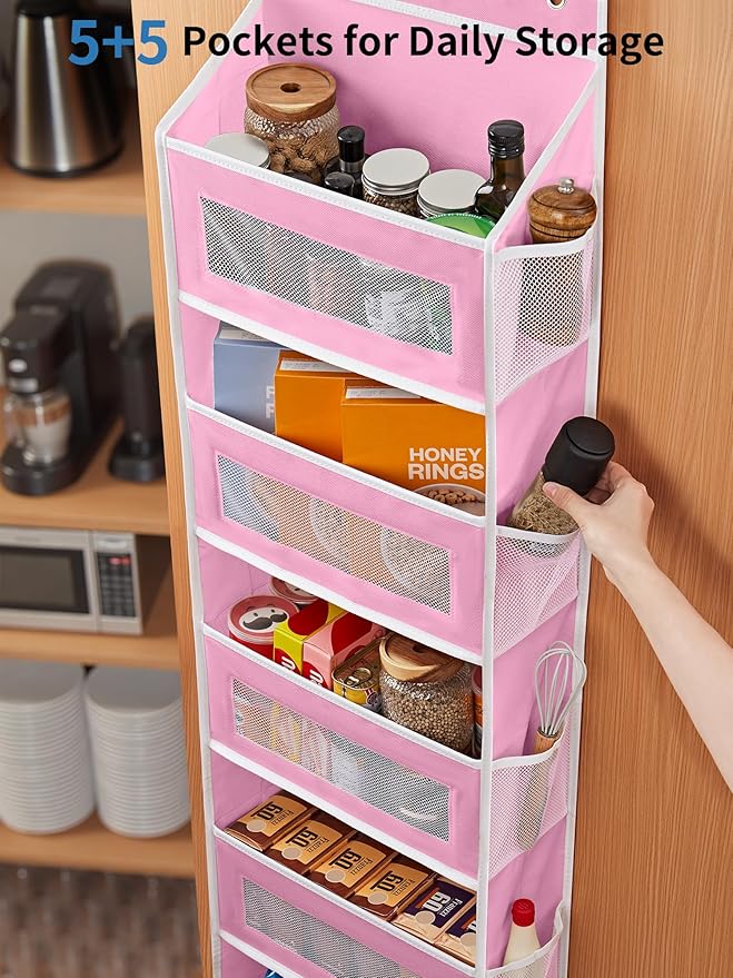 JARLINK 2 Pack Over The Door Organizer Storage, 5 Shelf Hanging Door Organizer
