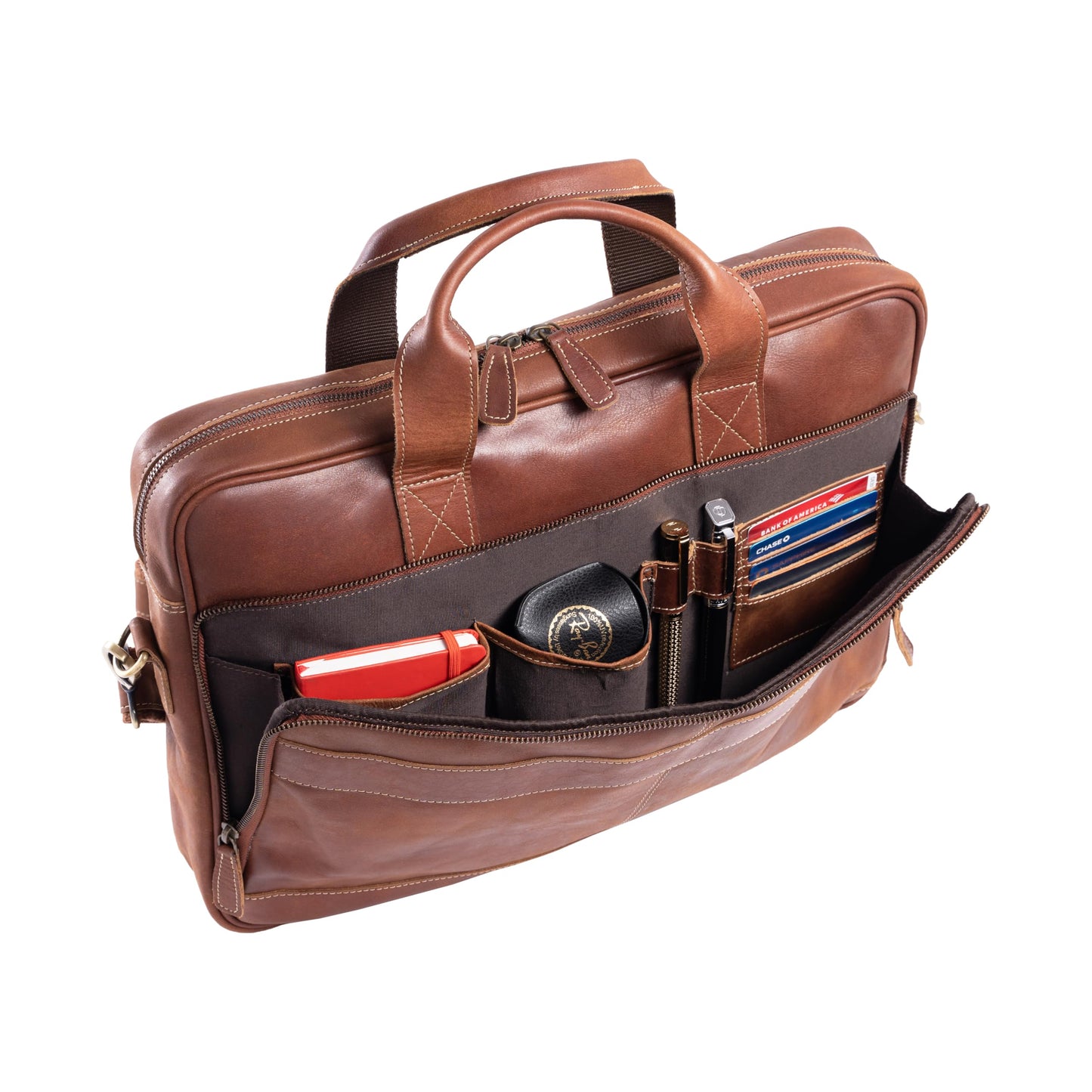 KomalC Leather briefcase 16 inch Laptop Messenger Bag for Men and Women Best Office Satchel Bag