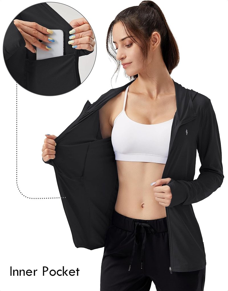 Soothfeel Women's UPF 50+ Sun Protection Hoodie - Lightweight Long Sleeve Jacket for Hiking | Outdoor Pocket Design