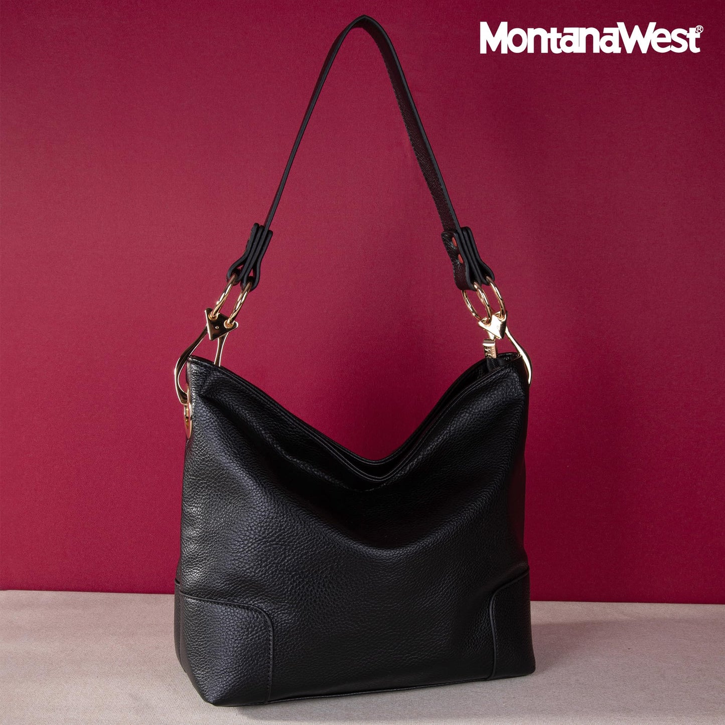 Montana West Hobo Bags for Women Purses and Handbags Ladies Bucket Shoulder Bags,MWC-HB-128B-BK