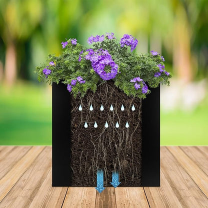 Steel Planter Box 24"x24"x25", Square Metal Planter Box Indoor&Outdoor, Steel Planter Heavy Duty for Commercial and Residential Use
