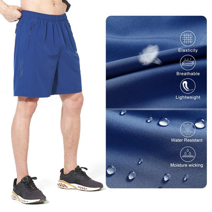 NORTHYARD Men's Athletic Running Shorts Gym Workout 7"/9"/5" Quick Dry Lightweight Sports Basketball Tennis 3 Zipper Pockets RoyalBlue S