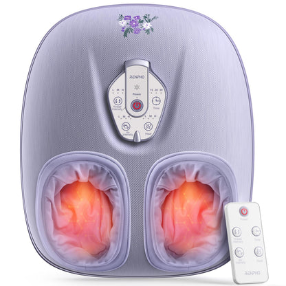 RENPHO Foot Massager Machine with Heat [2026 Upgraded], Shiatsu Foot Massager for Plantar Fasciitis, Foot Massager Machine for Women, Wireless Control, True Full Foot Massager, Up to Size 14, BK