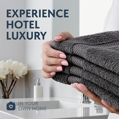White Classic Luxury Dark Gray Hand Towels