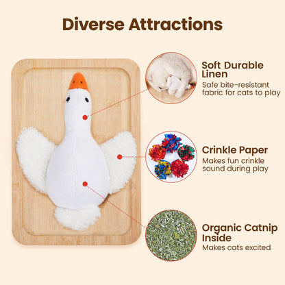 Potaroma Birds Cat Toys, 2 Pack Catnip Toys Soft Durable, Crinkle Sound Kicker Toys for Interactive Indoor Kitten Exercise 6.5 Inches for All Breeds