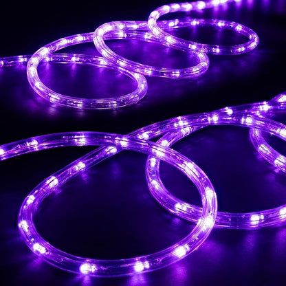 WYZworks 1656LEDs 150ft LED Outside Rope Lights, Outdoor ETL Certified Waterproof Permanent 360 Degree Light Emitting, Flexible Tube, Connectable, Christmas Palm Tree Exterior Landscape, Purple