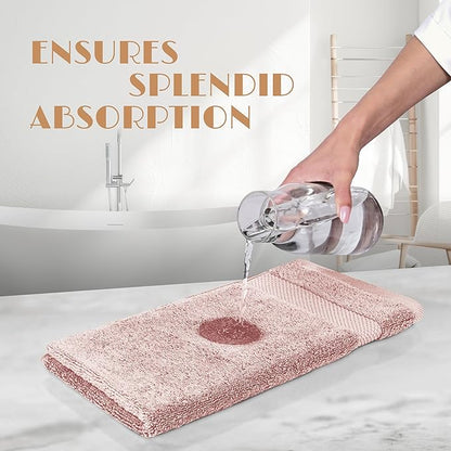 White Classic Pink Hand Towels for Bathroom Cotton Hand Towel Bulk for Gym