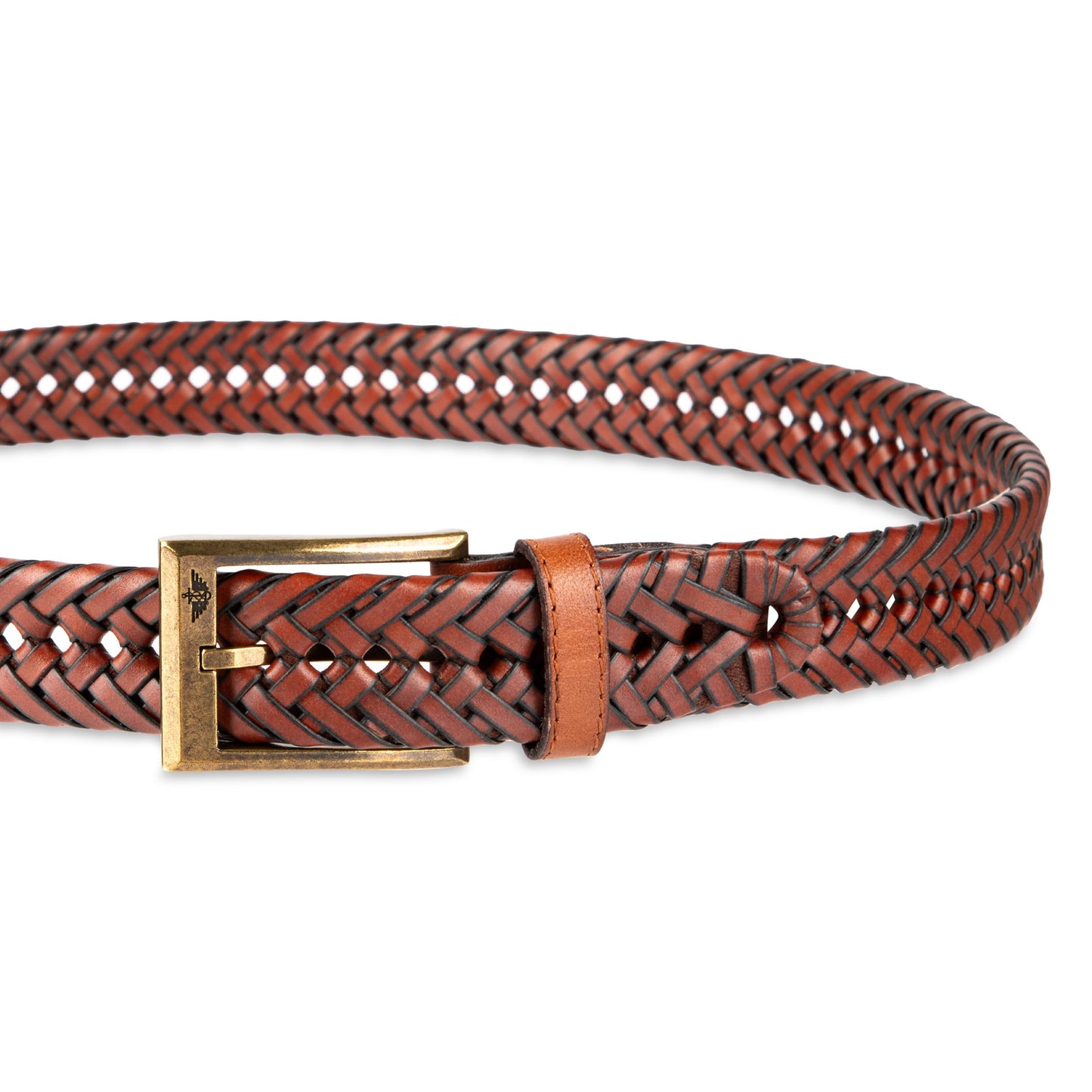 Dockers Men's Leather Braided Casual and Dress Belt,tan Glazed,38