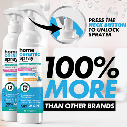 [12 Oz] Home Ceramic Coating Spray Kit - Shine, Seal & Protect Kitchen & Bath Surfaces - High Shine - Repels Stains & Grime Effortlessly - Use on Stainless Steel, Sinks, Countertops, Glass & More