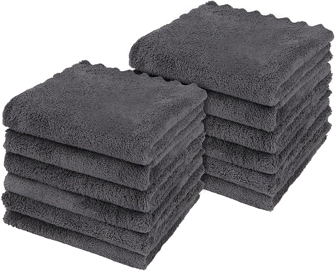 Orighty Ultra Soft Washcloths 12 Pack, Premium Microfiber Towel Sets 12x12