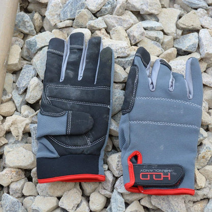 HANDLANDY Work Gloves for Men & Women, Utility Mechanic Working Gloves Touch Screen, Flexible Breathable Gardening Gloves for Yard Maintenance (Large, 2 Pairs)