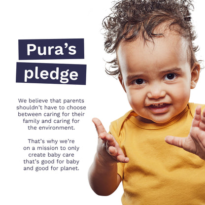 Pura Sensitive Skin Baby Diapers | Size 4 (18-31 lbs) | Hypoallergenic, Totally Chlorine Free, Fragrance Free, Up to 12-Hour Leak Protection | 6 Packs of 22 (132 Diapers)