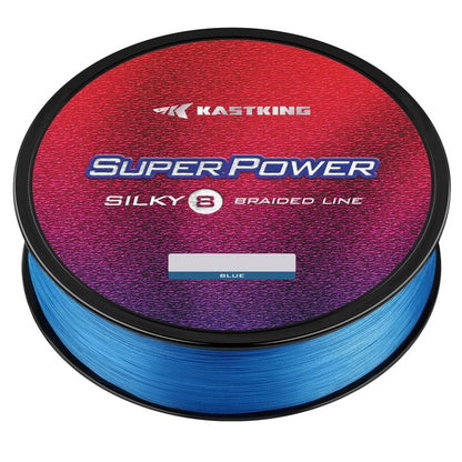 KastKing Superpower Silky8 Braided Fishing Line, Blue, 8 Strands, 40 LB, 300 Yds