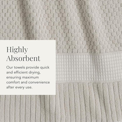 NY Loft 100% Cotton Bath Towel Set of 4 | Grey Towels | Oeko-TEX® Standard 100