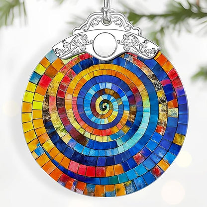 Rainbow Spiral Ornament – Christmas Decoration & Christmas Ornament; Stained Glass Holiday Decoration (Holiday Present, Bauble Present, Gift Idea, Gift Exchange) | Heirloom Keepsakes