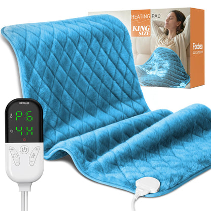 Electric Heating Pad for Period Cramps - 35"x20" XL Large Heated Pads for Back, Neck, Shoulder & Legs Pain Relief, Moist Heat Option, Machine Washable, 6 Heat Settings, Auto Shut Off, Soft Velvet