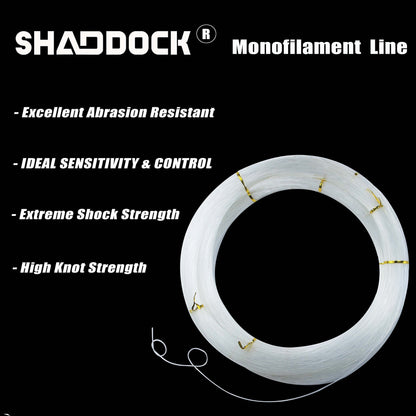 Monofilament Fishing Line 547yds 13 lb.-396 lb. Nylon Mono Fishing Lines - Super Strong Monofilament Fishing Leader Line Speargun Line for Saltwater/Freshwater (Clear, 1.5mm/251lb)