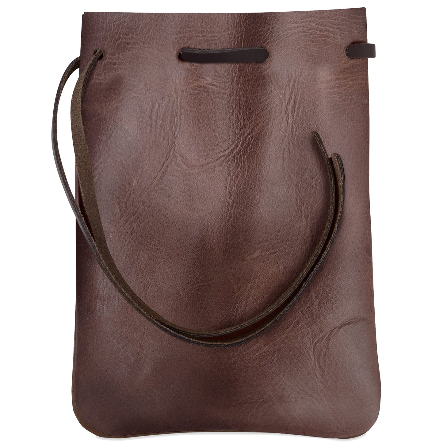 Nabob Leather Leather Drawstring Pouch, Coin Bag, Medicine Tobacco Pouch Medieval Reenactment Made in U.S.A Size 8.5" x 6"