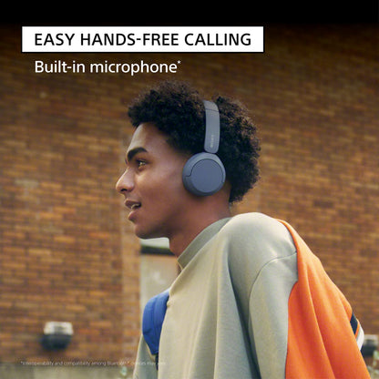Sony WH-CH520 Wireless Headphones Bluetooth On-Ear Headset with Microphone and up to 50 Hours Battery Life with Quick Charging, White