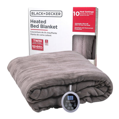 BLACK+DECKER Heated Blanket Electric Throw, Fleece Electric Blanket, Heating Blanket with 4 Heating Levels, 3H Timer, Auto Shutoff, Fast Heating (50x60 inches, Maroon)