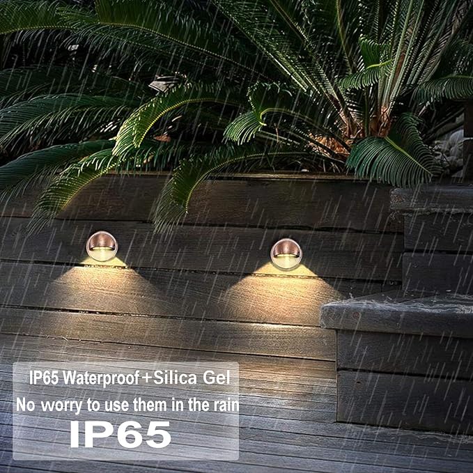 LED Outdoor Deck Lights Kits, Φ1.38in Warm White 10 Pack Bronze, Low Voltage 12V DC IP65 Waterproof, Electric Wired Recessed Stair Step Riser Mini Under Landscape Lighting for Exterior Floor