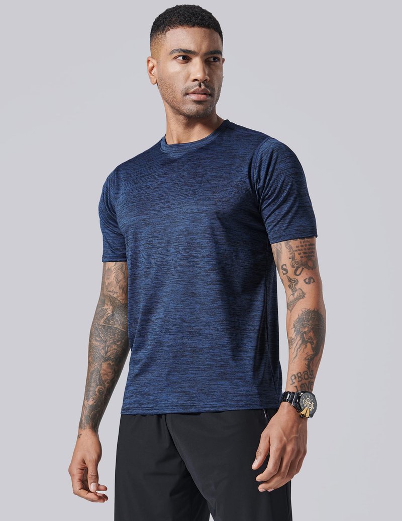 5 Pack Men’s Active Quick Dry Crew Neck T Shirts | Athletic Running Gym Workout Short Sleeve Tee Tops Bulk (Set 1, Large)