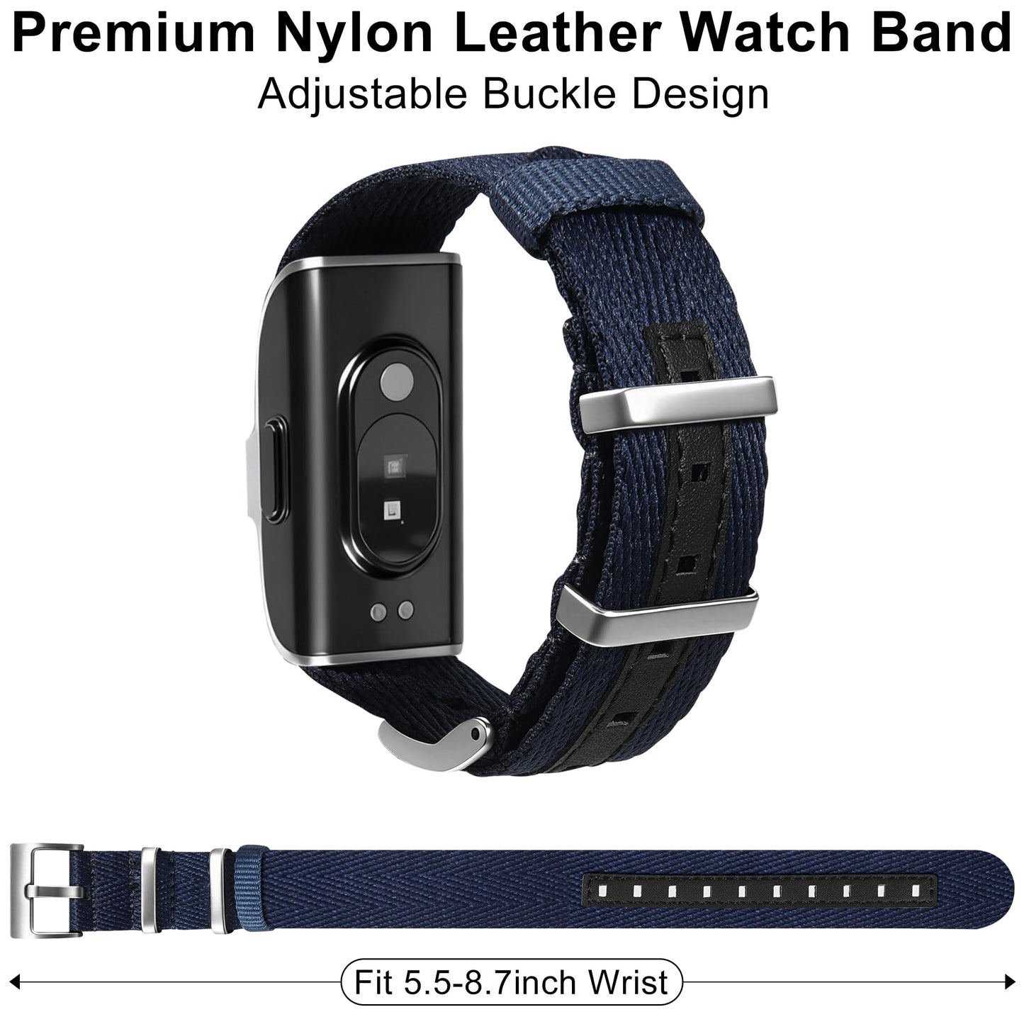Farluya Nylon Leather Compatible with Hume Band Replacement,Adjustable Clasp Buckle & Loop Closure for Secure,Sport Lightweight Fabric Strap for Hume Health Band Fitness Tracker Women Men