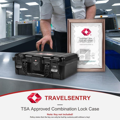 Kinghardcase TSA Gun Case for Handgun, TSA Approved Firearm Travel Case, Waterproof & Shock Proof Lockable handgun case, 10.6”*8.8”*4” Inches 9mm Pistol Case Hard Shell