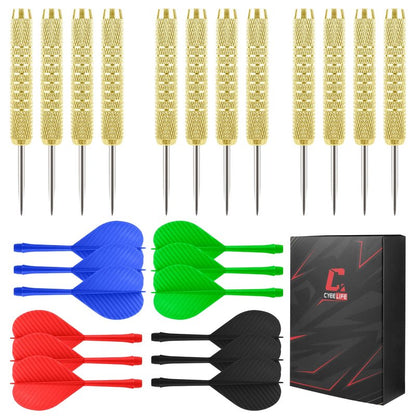 CyeeLife Steel Tip Darts,12 Pack Metal Tip Dart Set, Darts Metal Tip Set, Metal Darts for Dartboard