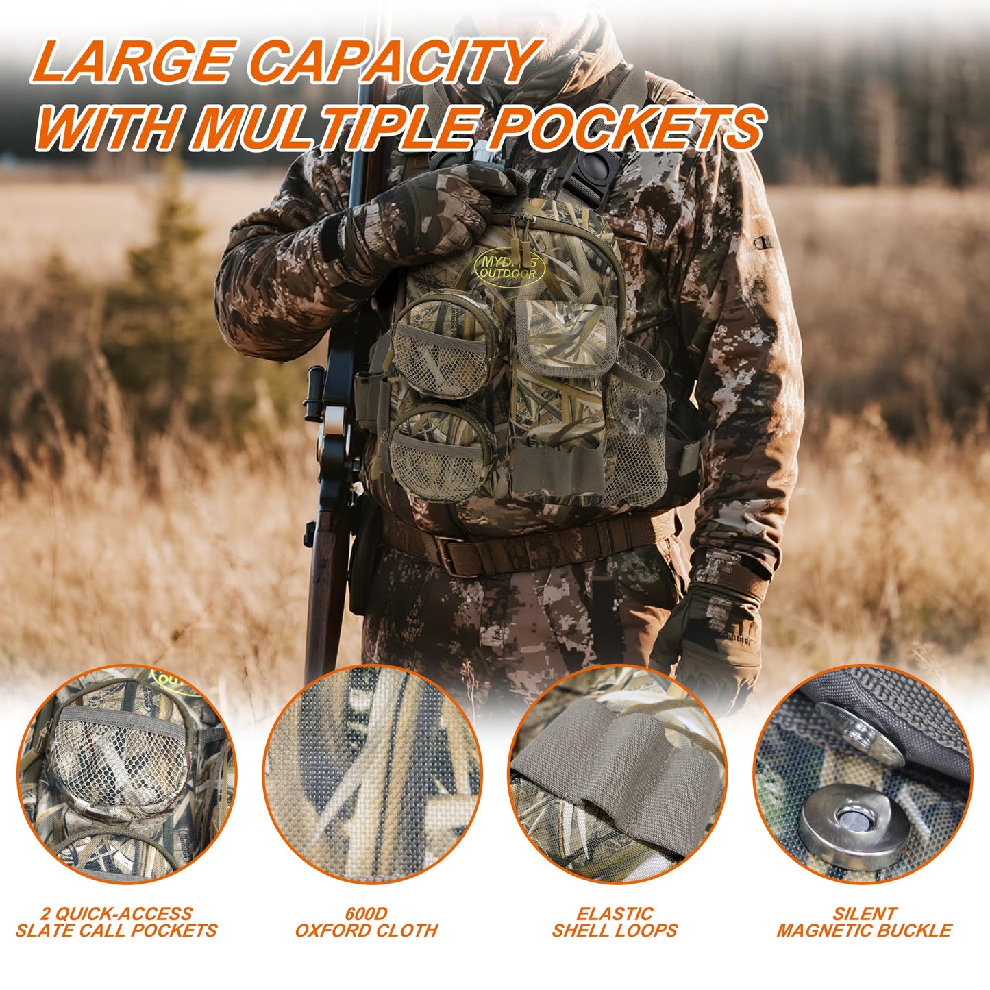 MYDAYS OUTDOOR Tactical Shoulder Bag,Hunting Chest Rig,Fly Fishing Chest Pack,Outdoor Military Sling Bag,Sports Chest Pack,Hunting Binocular Pack,Lightweight Carry Pouch