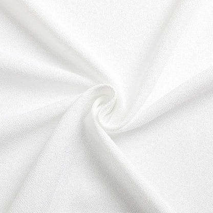 Tollpiz Short Linen Curtains Living Room Rod Pocket Semi Sheer Curtain Burlap Light Filtering Thick Linen Drapes for Bedroom, 54 x 54 inches Long, White, Set of 2 Panels